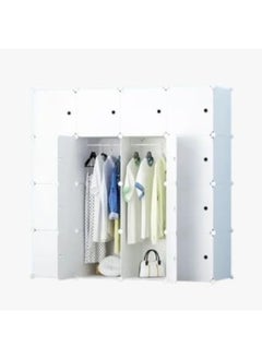 Generic Portable Closet Clothes Wardrobe Bedroom Armoire Storage Organizer With Hanging Section, Capacious & Sturdy, (16 cube white)  - Image 4