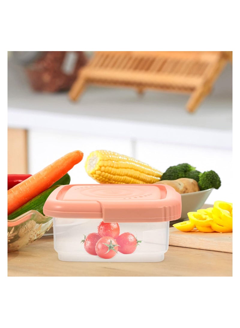 SOLARAE 3 Pcs Cheese Slice Storage with Lids, Lunch Meat Container for Refrigerator, Stackable Airtight Deli Meat Storage Box, Preserves Cheese's Freshness and Flavor (240Ml - Pink) - Image 3