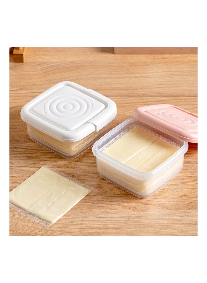 SOLARAE 3 Pcs Cheese Slice Storage with Lids, Lunch Meat Container for Refrigerator, Stackable Airtight Deli Meat Storage Box, Preserves Cheese's Freshness and Flavor (240Ml - Pink) - Image 5