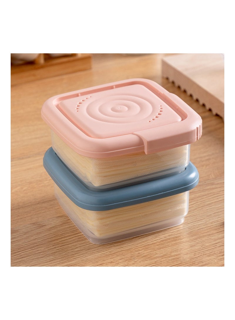 SOLARAE 3 Pcs Cheese Slice Storage with Lids, Lunch Meat Container for Refrigerator, Stackable Airtight Deli Meat Storage Box, Preserves Cheese's Freshness and Flavor (240Ml - Pink) - Image 4