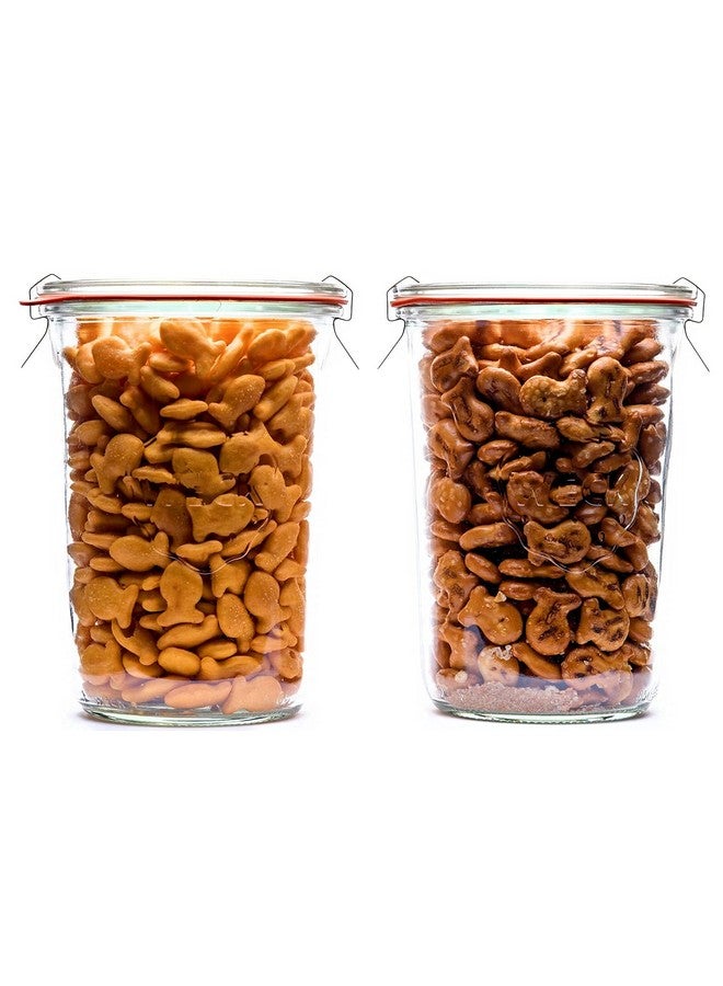 Weck Canning Jars 743 Sourdough Starter,Set of 2 Weck Mold Jars made of Transparent Glass,Set includes 2 WECK Mold 743 Jars with Glass & Keep Fresh Lids, Gaskets and Clips - Image 3