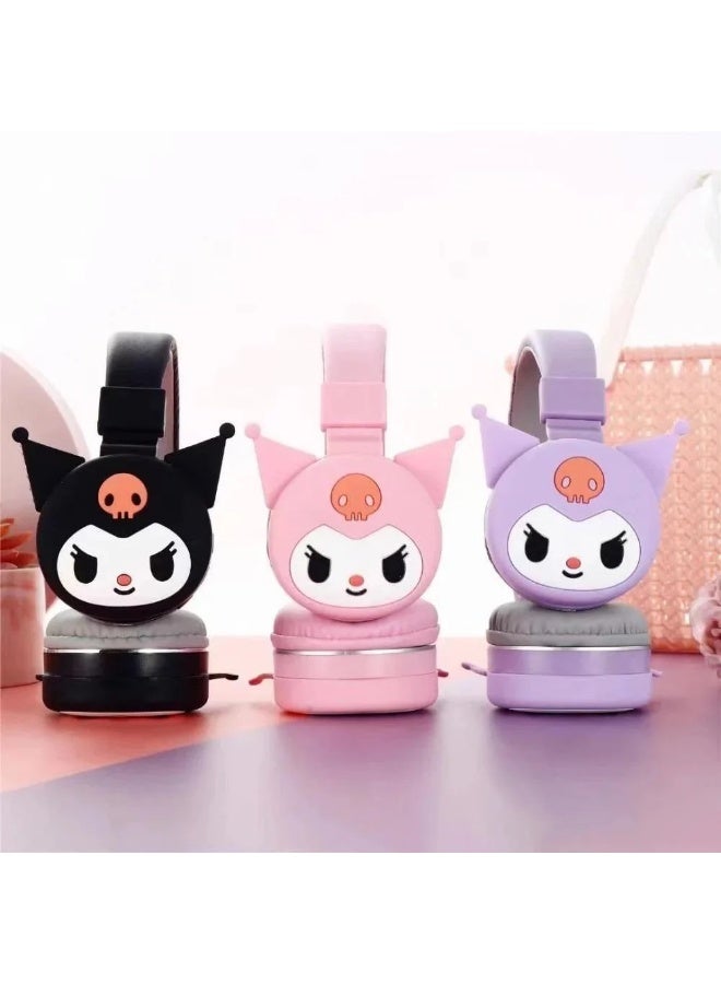 Kuromi Style Wireless Bluetooth Headphones for Kids Foldable Headphones for Children Noise Reduction; Suitable for Children's Stereo Headphones for TF Cards, Mobile Phones, Tablets - Image 2