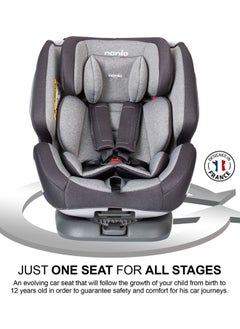Nania One360° Isofix Grey Melange Baby Car Seat, Group 0+,1,2,3 (0-36Kg), Suitable From Birth  - Image 2