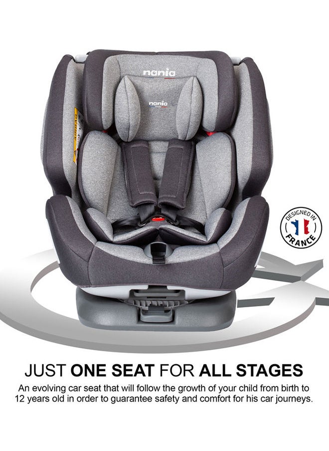 Nania - One360° Isofix Grey Melange Baby Car Seat, Group 0+,1,2,3 (0-36Kg), Suitable From Birth - Image 1