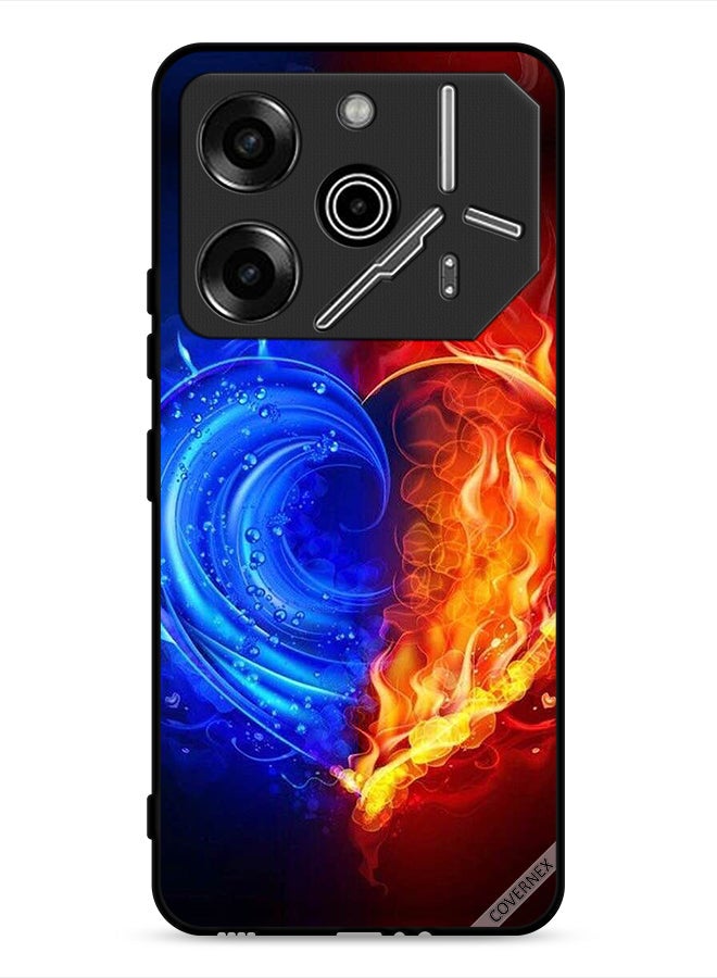 Covernex Tecno Pova 6 Pro 5G Protective Case Cover Fire And Water Heart Wallpaper - Image 1
