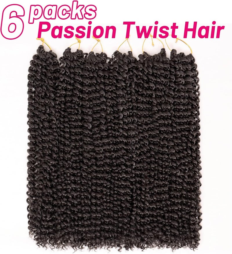 Dorsanee Dark Brown Passion Twist Hair 18 Inch 6 Packs Water Wave Crochet Hair Long Bohemian Curly Braiding Hair for Butterfly Locs, Faux Locs, Boho Style Spring Twist Crochet Braids (4#) - Image 2