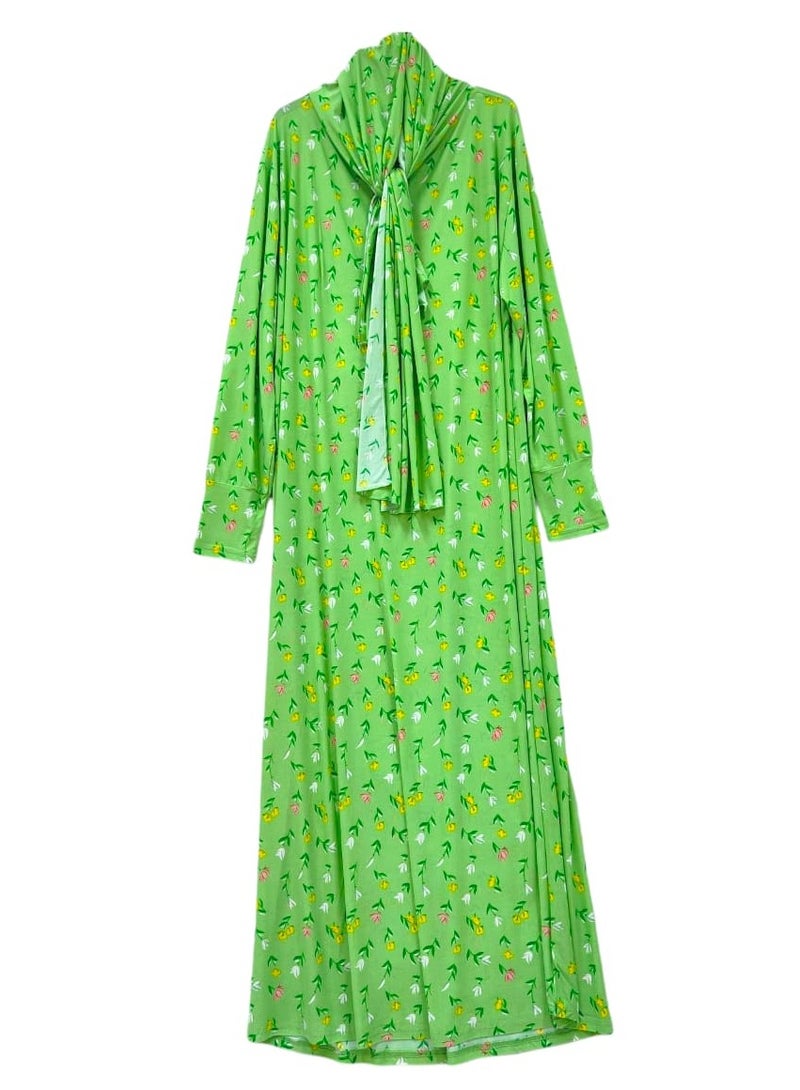Dee's Fashion Women's printed Prayer Gown, Full Length Modest Islamic Robe, Long Sleeves, Comfortable and Elegant  - Image 2