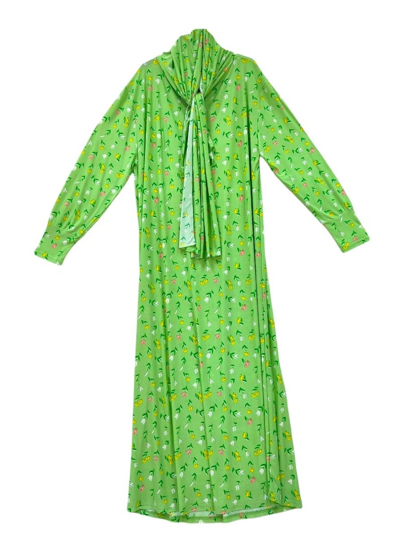 Dee's Fashion Women's printed Prayer Gown, Full Length Modest Islamic Robe, Long Sleeves, Comfortable and Elegant  - Image 1