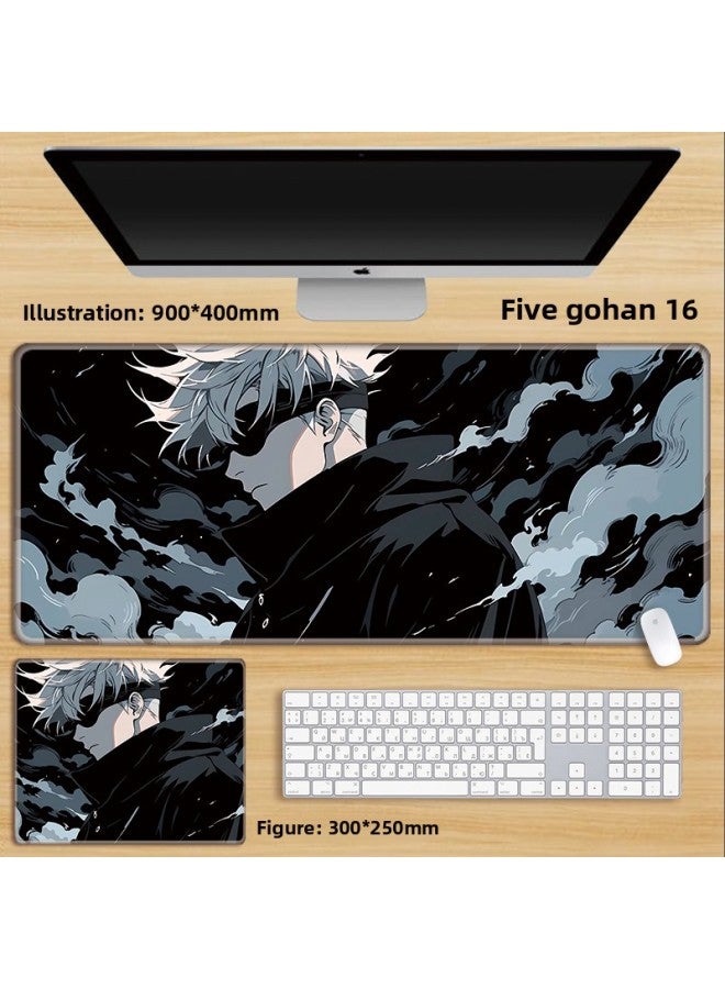 Unlocked Gojo Satoru Mouse Pad Extra Large Spell Return Home Animation Large Girls Computer Keyboard Office-Color:90x40cm Thickness 3mm-Pattern:Five Gohan 16  - Image 1