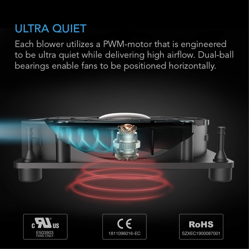 AC Infinity MULTIFAN S2, Quiet 120mm USB Blower Fan with Speed Control, UL-Certified for Receiver DVR Xbox Modem AV Cabinet Cooling - Image 4