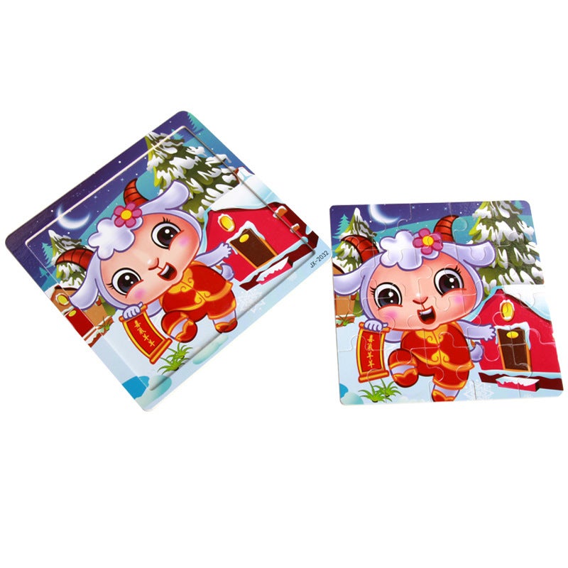 Supply Of 20 Pieces Of Wooden Puzzle Toys Children'S Early Childhood Education Diy Wooden Cartoon Animal Plane Puzzle - Image 4