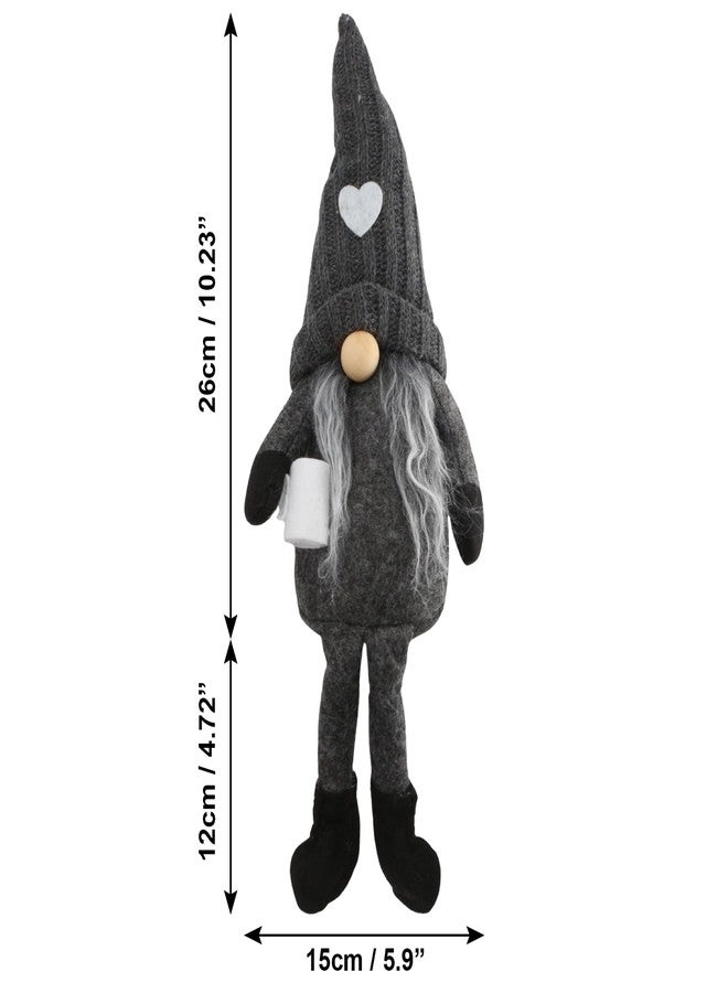 KH866 2Pcs Coffee Gnomes Plush Doll - Swedish Tomte Elf Dwarf Figurines, Scandinavian Collectible Gnome Decor, Dangle Leg Shelf Sitters for Home Kitchen Bar Farmhouse Decoration, Coffee Lover Gifts - Image 2