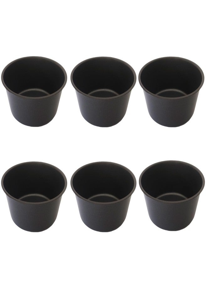 Heluok 6PCS Carbon Steel Popover Pans, Nonstick Mini Yorkshire Pudding Pan, Muffin Cupcake Pans, Individual Egg Tart Molds, Baking Round Cake Cup - Black (3.1" x 1.4") - Image 1