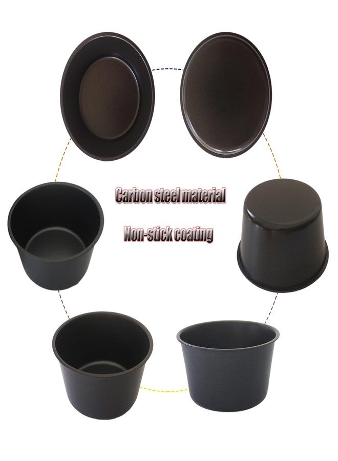 Heluok 6PCS Carbon Steel Popover Pans, Nonstick Mini Yorkshire Pudding Pan, Muffin Cupcake Pans, Individual Egg Tart Molds, Baking Round Cake Cup - Black (3.1" x 1.4") - Image 4