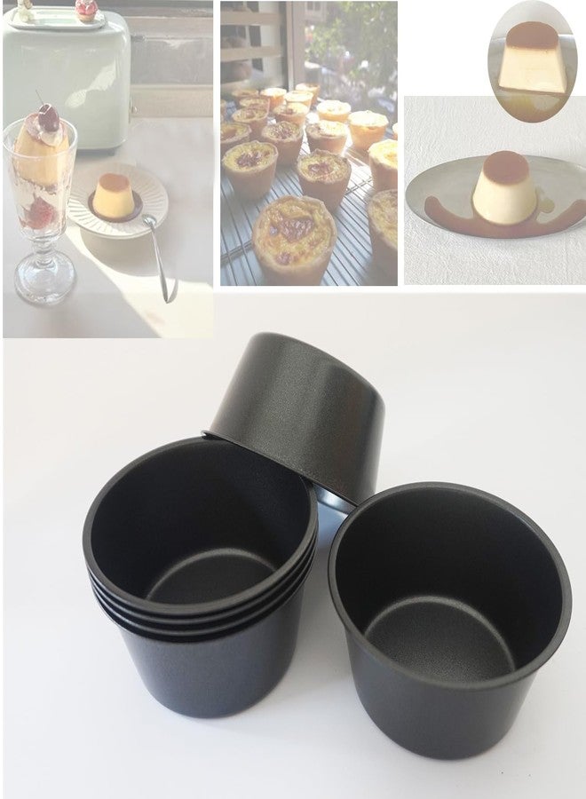 Heluok 6PCS Carbon Steel Popover Pans, Nonstick Mini Yorkshire Pudding Pan, Muffin Cupcake Pans, Individual Egg Tart Molds, Baking Round Cake Cup - Black (3.1" x 1.4") - Image 3