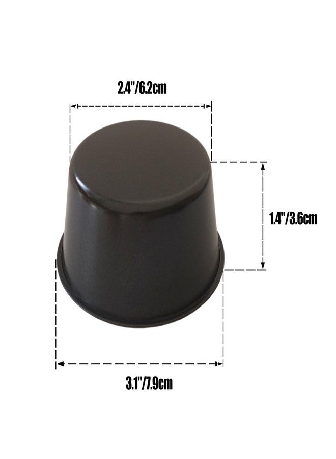 Heluok 6PCS Carbon Steel Popover Pans, Nonstick Mini Yorkshire Pudding Pan, Muffin Cupcake Pans, Individual Egg Tart Molds, Baking Round Cake Cup - Black (3.1" x 1.4") - Image 2