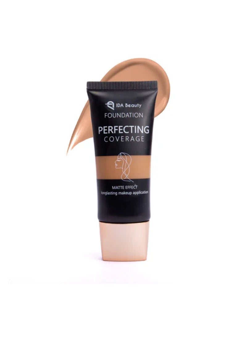 IDA Beauty Glam It! Perfecting Coverage Foundation | Full Coverage, Matte Finish, Long-Lasting, Lightweight | Vegan, Halal, Cruelty-Free (Tiwa) - Image 1