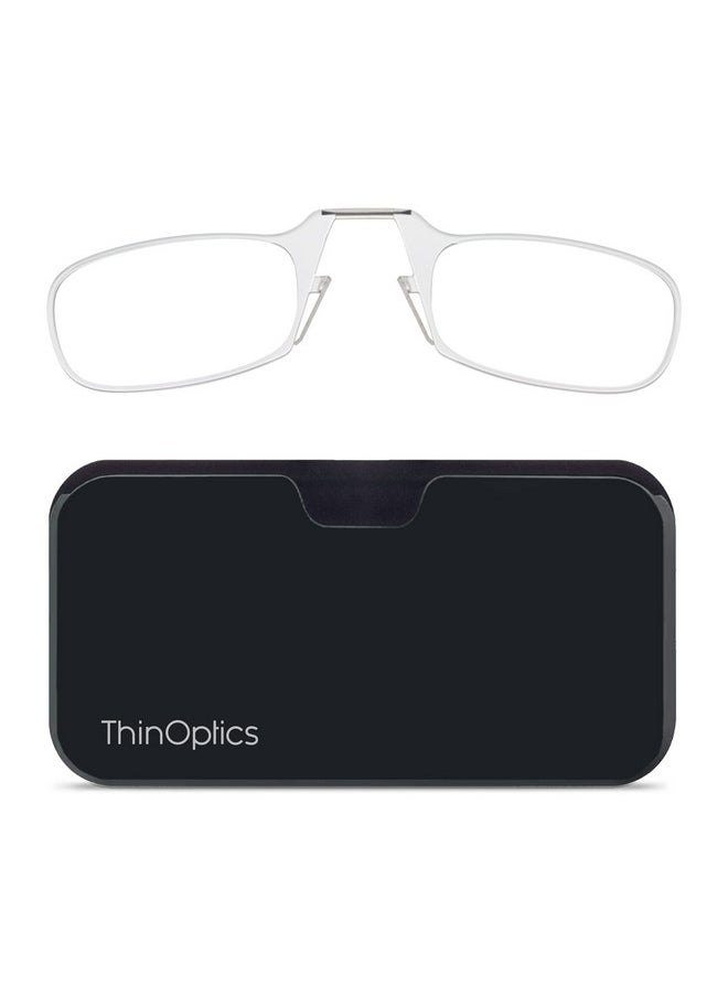 ThinOptics - Unisex Adult Reading Glasses + Black Universal Pod Case Clear Frames 2.00 Strength Readers Clear Frames Black Case 44 Mm - Image 1