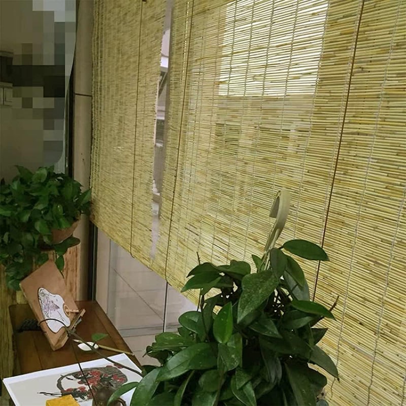 LINGWEI Bamboo Blinds, Natural Hanging Window Blind, Privacy Screen for Outdoor Patios, Light Filtering Roll Up Blinds, Easy Installation for Indoor, Outdoor. (100x200cm(4pcs)) - Image 3