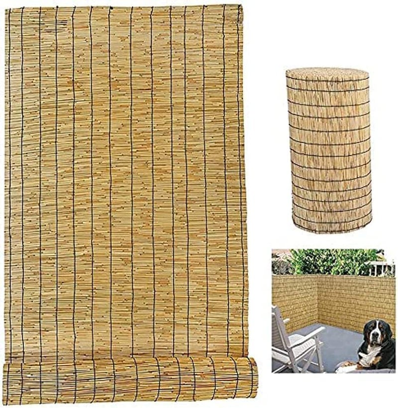 LINGWEI Bamboo Blinds, Natural Hanging Window Blind, Privacy Screen for Outdoor Patios, Light Filtering Roll Up Blinds, Easy Installation for Indoor, Outdoor. (100x200cm(4pcs)) - Image 1