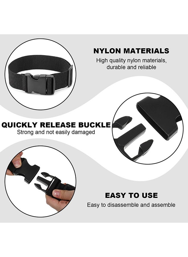 2 Pcs Black Adjustable Nylon Luggage Connector Straps with Buckle, Travel Suitcase Securing Bands for Multiple Luggage, Practical Travel Organizer Accessory - Image 3