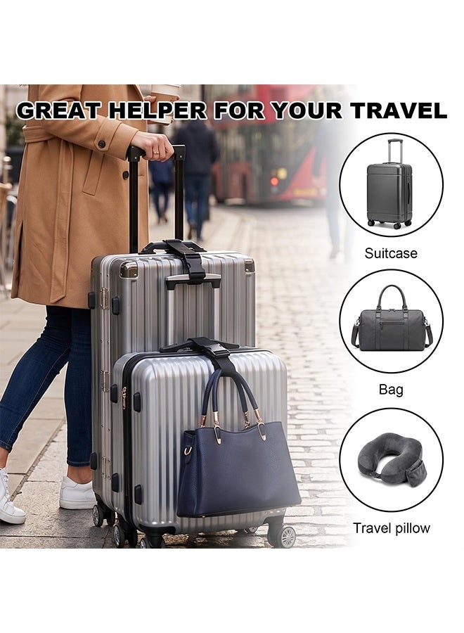 2 Pcs Black Adjustable Nylon Luggage Connector Straps with Buckle, Travel Suitcase Securing Bands for Multiple Luggage, Practical Travel Organizer Accessory - Image 4