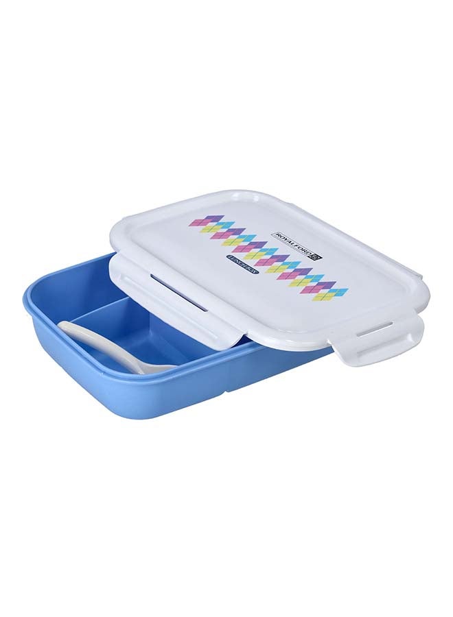 Royalford Airtight Lunch Box With Spoon Blue 1.35Liters - Image 4