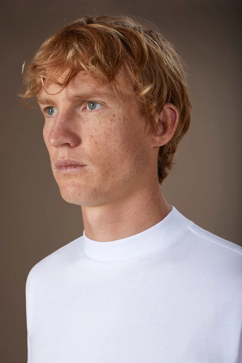 Doppelganger White Men's regular fit turtleneck T-shirt - White for Men | Best Price UAE