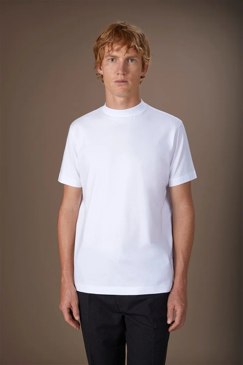 Men's regular fit turtleneck T-shirt - White