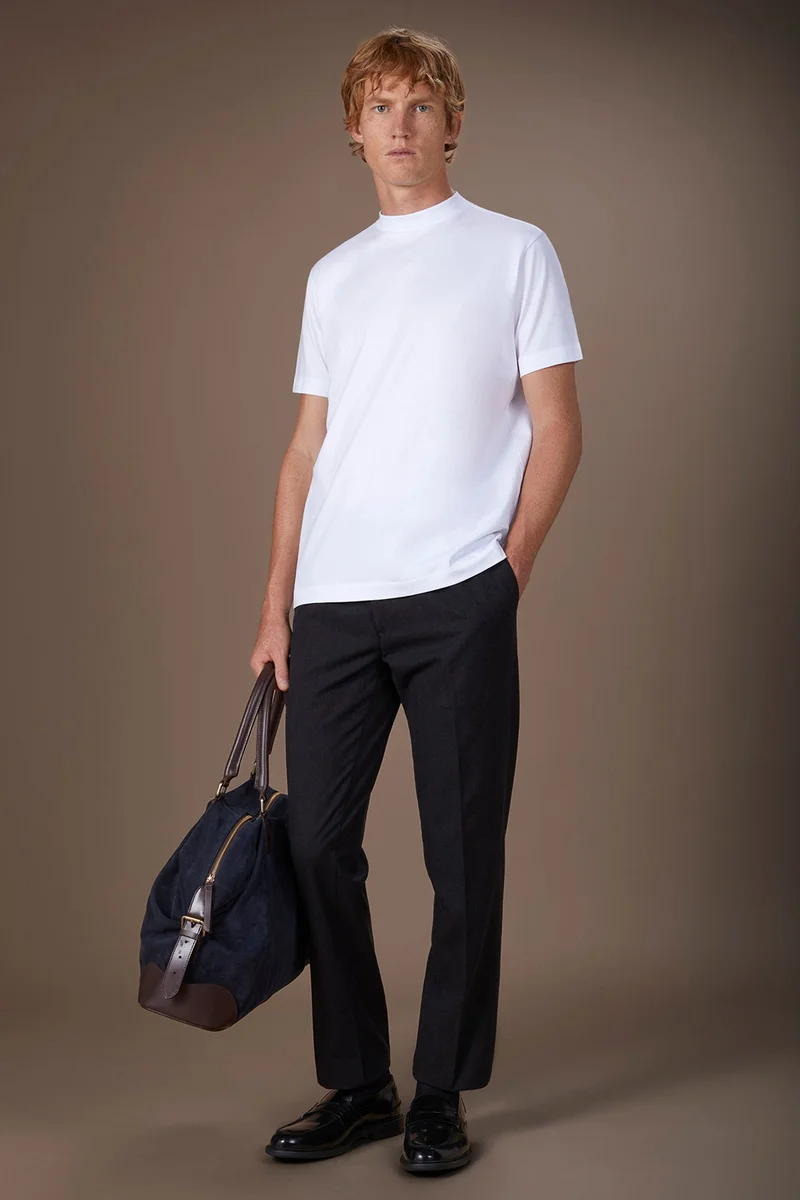 Doppelganger White Men's regular fit turtleneck T-shirt - White for Men | Best Price UAE
