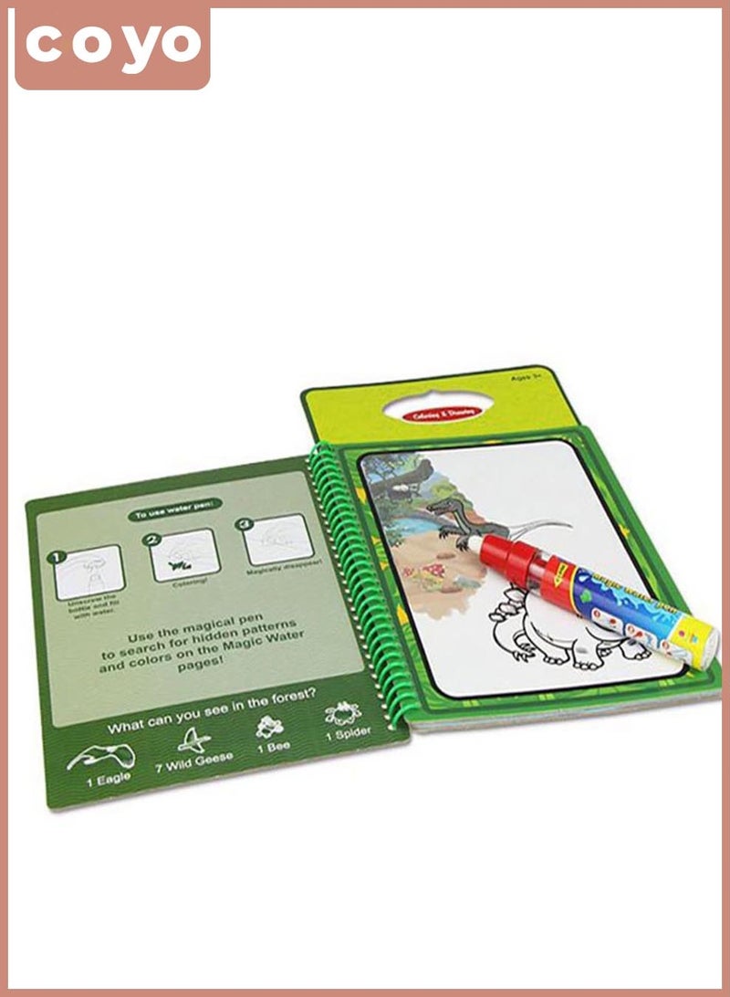 COYO Magic Water Colouring Book for Children Reusable Water Drawing Book with Magic Pen Early Education Doodle Painting Toys for 2 3 4 5 Year Old Kids Toddlers - Image 2