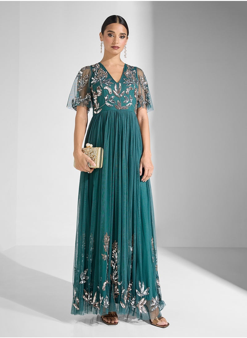 Maya Embellished V-Neck Dress  - Image 4