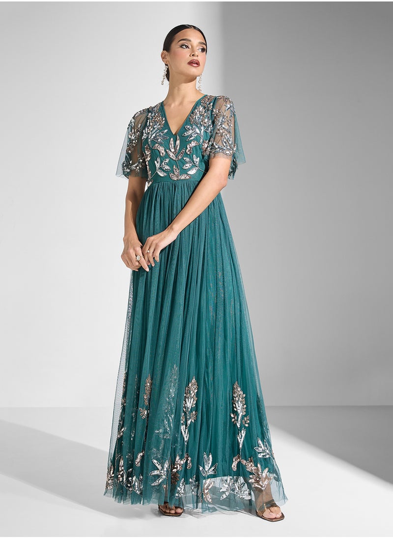 Maya Embellished V-Neck Dress  - Image 1