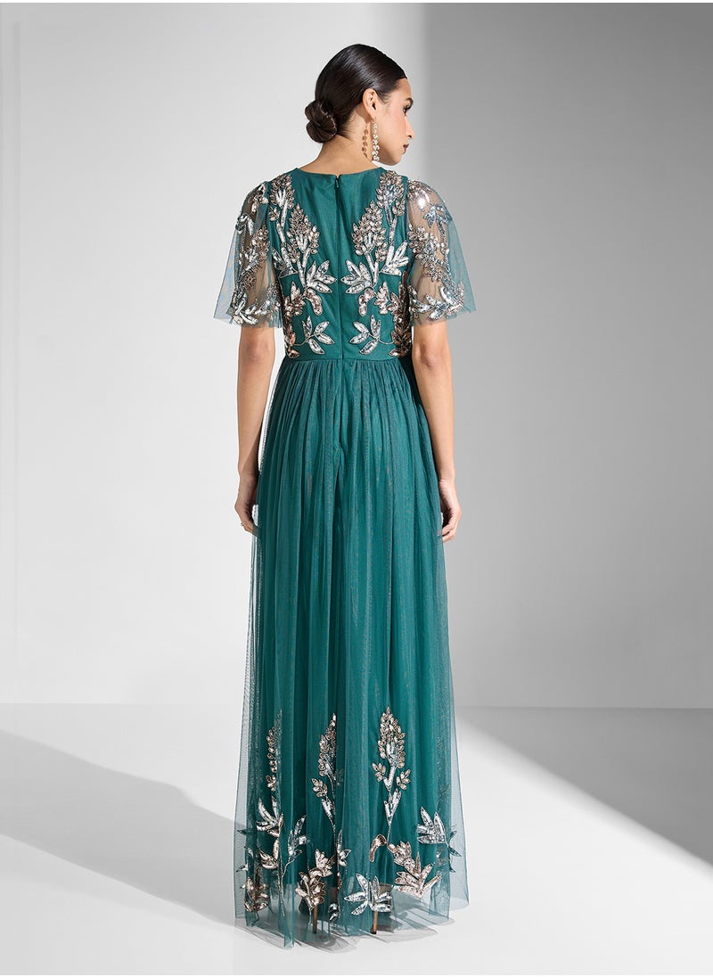 Maya Embellished V-Neck Dress  - Image 2