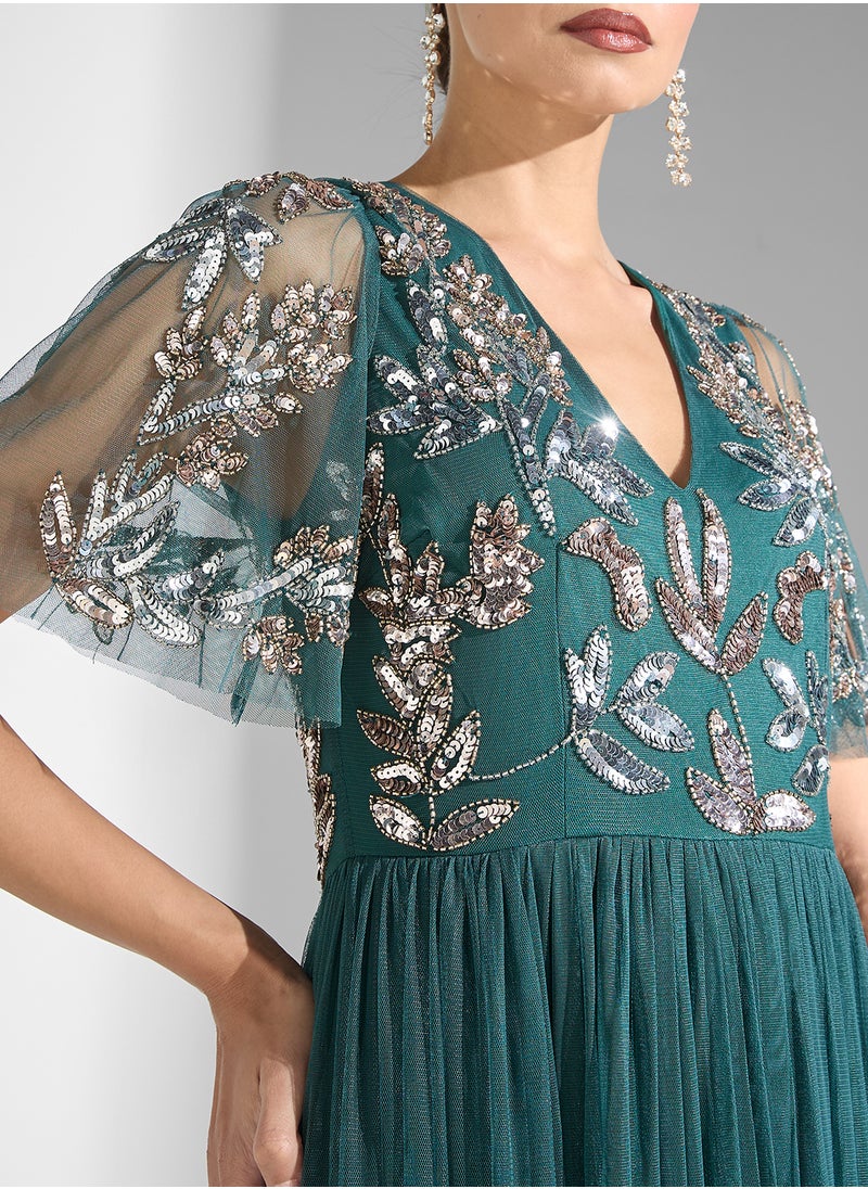 Maya Embellished V-Neck Dress  - Image 3
