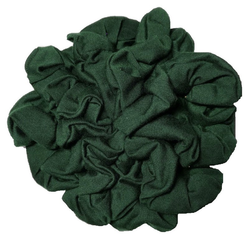 Cotton Scrunchie Set Set of 10 Soft Cotton Scrunchies Solid Color Packs Hunter Green