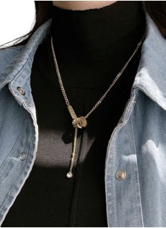 Generic New European and American Style Stainless Steel Fashion Pendant Necklace for Women Simple Korean Wild Forest Chain for Clutch Decoration  - Image 2