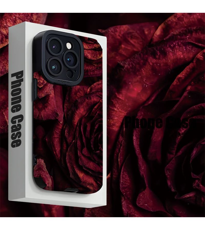Stylish Red Rose Phone Case For iPhone 15 Pro Mixed Color - Image 1