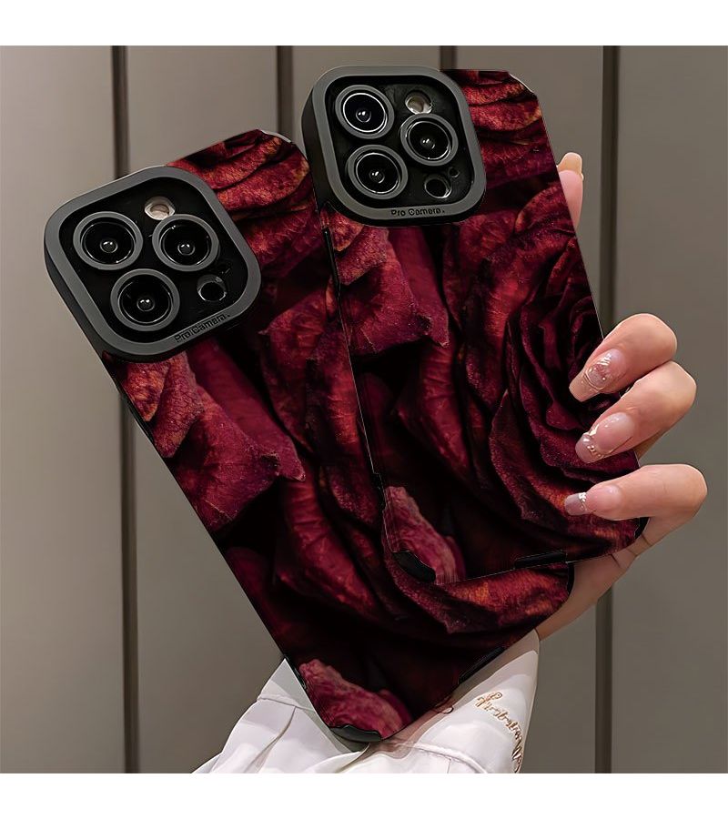 Stylish Red Rose Phone Case For iPhone 15 Pro Mixed Color - Image 4