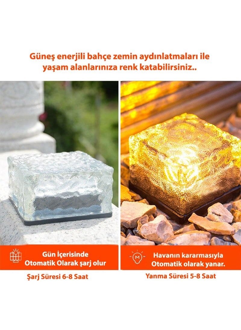 Technosmart Solar Solar Powered Ice Glass Floor Decorative Garden Lighting Led Crystal Buried Pool  - Image 2