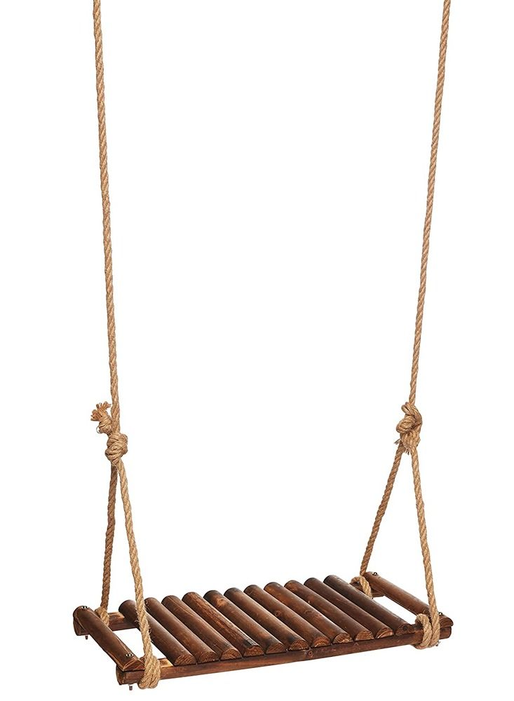 LINGWEI Wooden Swing with Adjustable Rop Swing Seat For Kids Wooden Hanging Swing Seat with Rop Tree Straps Garden Play Swing Seat - Image 2