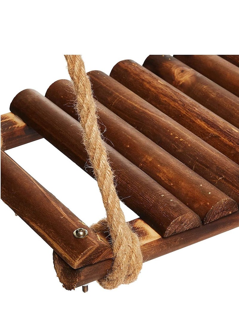 LINGWEI Wooden Swing with Adjustable Rop Swing Seat For Kids Wooden Hanging Swing Seat with Rop Tree Straps Garden Play Swing Seat - Image 5