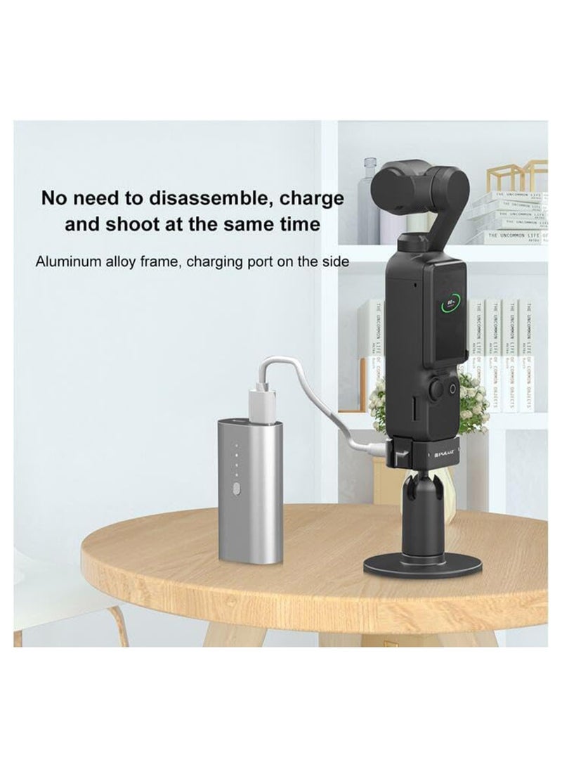 Excefore For OSMO Pocket 3 Charging Adapter Base, Aluminum Alloy Stabilizer Base Bracket, for DJI Pocket 3,1/4 Threaded Hole on The Bottom and Gopro Connector for attaching to Tripod, Selfie Stick, etc - Image 4