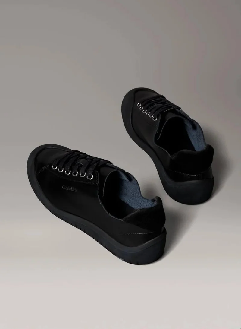 Calvin Klein Triple Black Smooth Leather Hybrid Trainers for Women | Best Price UAE