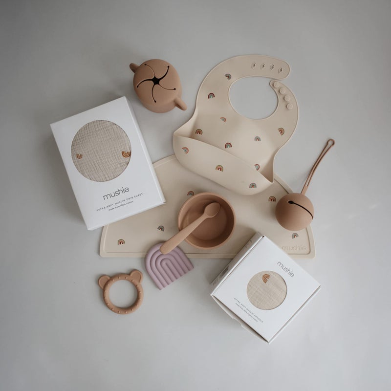 mushie Extra Soft Muslin Fitted Crib Sheet | 192 Thread Count | 28"x 52" (Rainbow) - Image 5