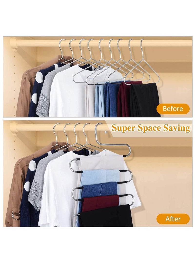 DUSALA Pants Hangers S-Shape Trousers Hangers Stainless Steel Closet Organization Space Saving for Pants Jeans Scarf Ties Towels 4pcs - Image 2