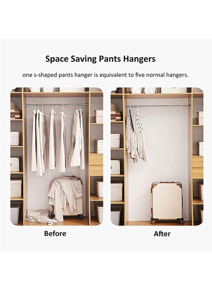 DUSALA Pants Hangers S-Shape Trousers Hangers Stainless Steel Closet Organization Space Saving for Pants Jeans Scarf Ties Towels 4pcs - Image 4