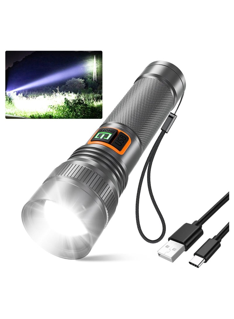 general Zoomable Handheld Flashlight, 10000 Lumen Tactical Flashlight, Compact Long Beam Flashlight, IPX6 Waterproof Flashlight for Camping, Home, Hiking - Image 1