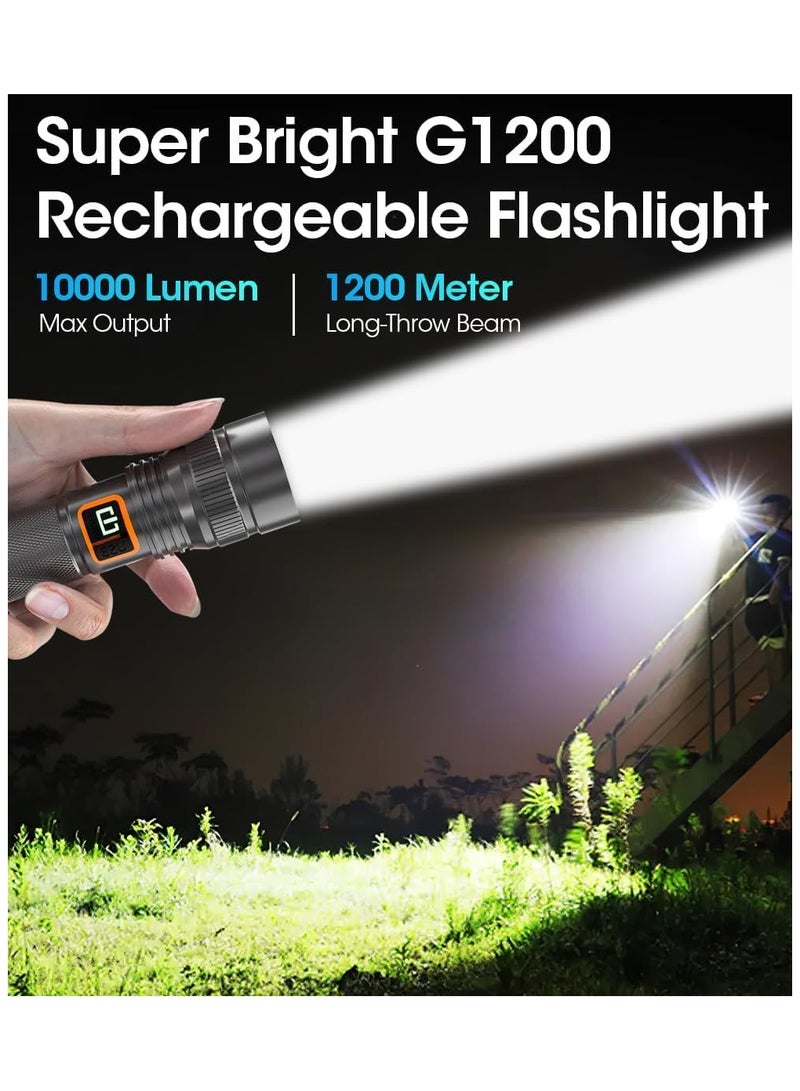general Zoomable Handheld Flashlight, 10000 Lumen Tactical Flashlight, Compact Long Beam Flashlight, IPX6 Waterproof Flashlight for Camping, Home, Hiking - Image 2