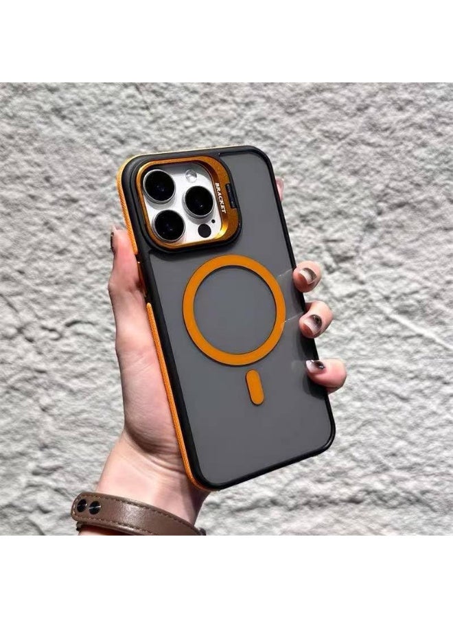 Magnetic Case for iPhone16 Pro Max with Lens Stand, Compatible with Wireless Charging Cover, Anti-Fingerprint TPU Bumper Slim Shockproof Protective for iPhone 16 Pro Max - Image 1